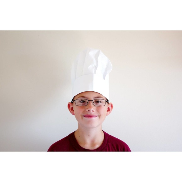 5 PACK OF FLARED TOP DISPOSABLE PAPER CHEF HATS - Picture 2 of 3